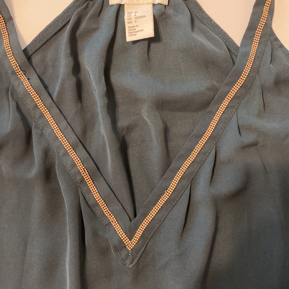 H & M Conscious Collection Racerback Tank Size 4 Green Festival Date Night - Picture 7 of 7